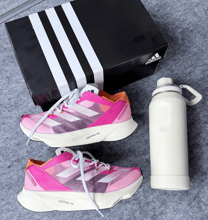 Adidas Adizero Adios Pro3 Pink/Branco/Laranja Linha Importada - Imagem 5