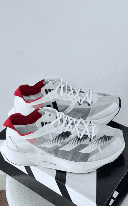 Adidas Adizero Adios Pro3 Branco/Preto/Vermelho Linha Importada - Imagem 3