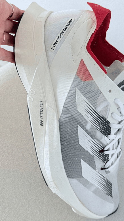 Adidas Adizero Adios Pro3 Branco/Preto/Vermelho Linha Importada - Imagem 4