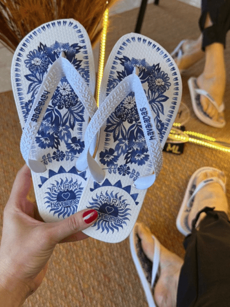 Chinelo Havaianas Farm Branco/Azul