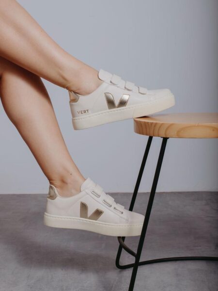 Vert Velcro Bege/Dourado