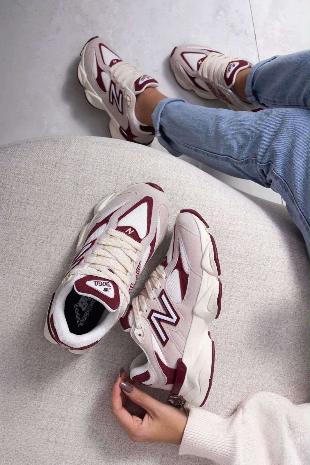 New Balance 9060 Off/Bordo - Imagem 2